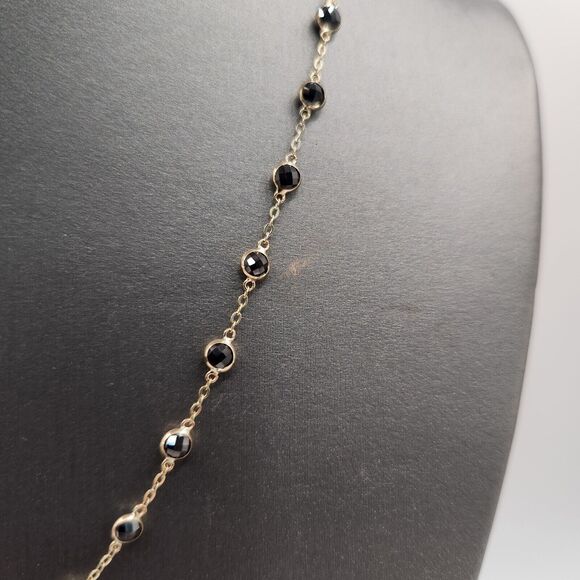 14k Yellow Gold Moonstone Chain Necklace 18" - Picture 3 of 8